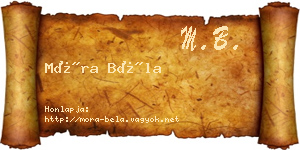 Móra Béla névjegykártya